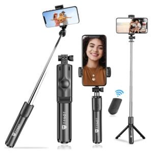 Tygot Bluetooth Extendable Selfie Sticks with Wireless Remote and Tripod Stand,