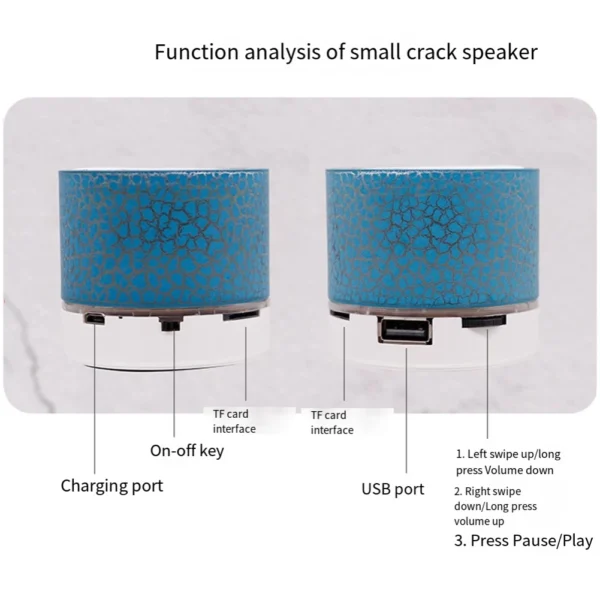 Subwoofer Speaker Portable Mini Card Insertion LED Luminous Wireless Stereos Bluetooth-Speaker Sound Accessories - Image 2