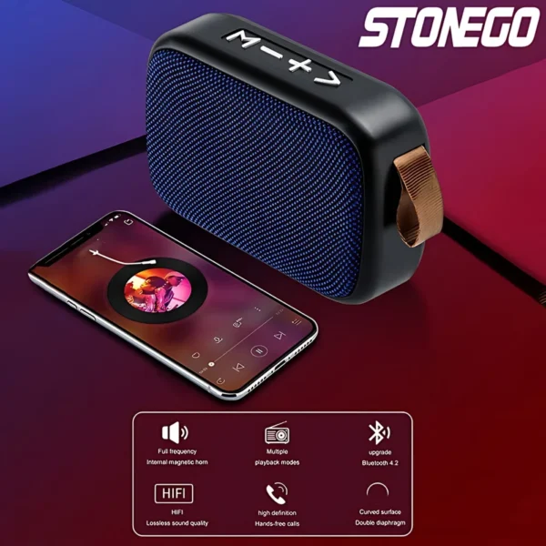 STONEGO 1PC Bluetooth Speakers Portable 3D Stereo Speakers Outdoor Wireless Speakers Support FM-TF Cards - Image 2