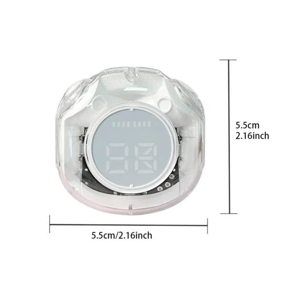 Air31-Transparent TWS wireless Bluetooth headphones, LED display showing battery capacity, low latency, built-in microphone - Image 2