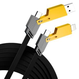 Basesailor 120W 4 in 1 Multi Function Braided Fast Charging Cable with Lightning to USB-C,